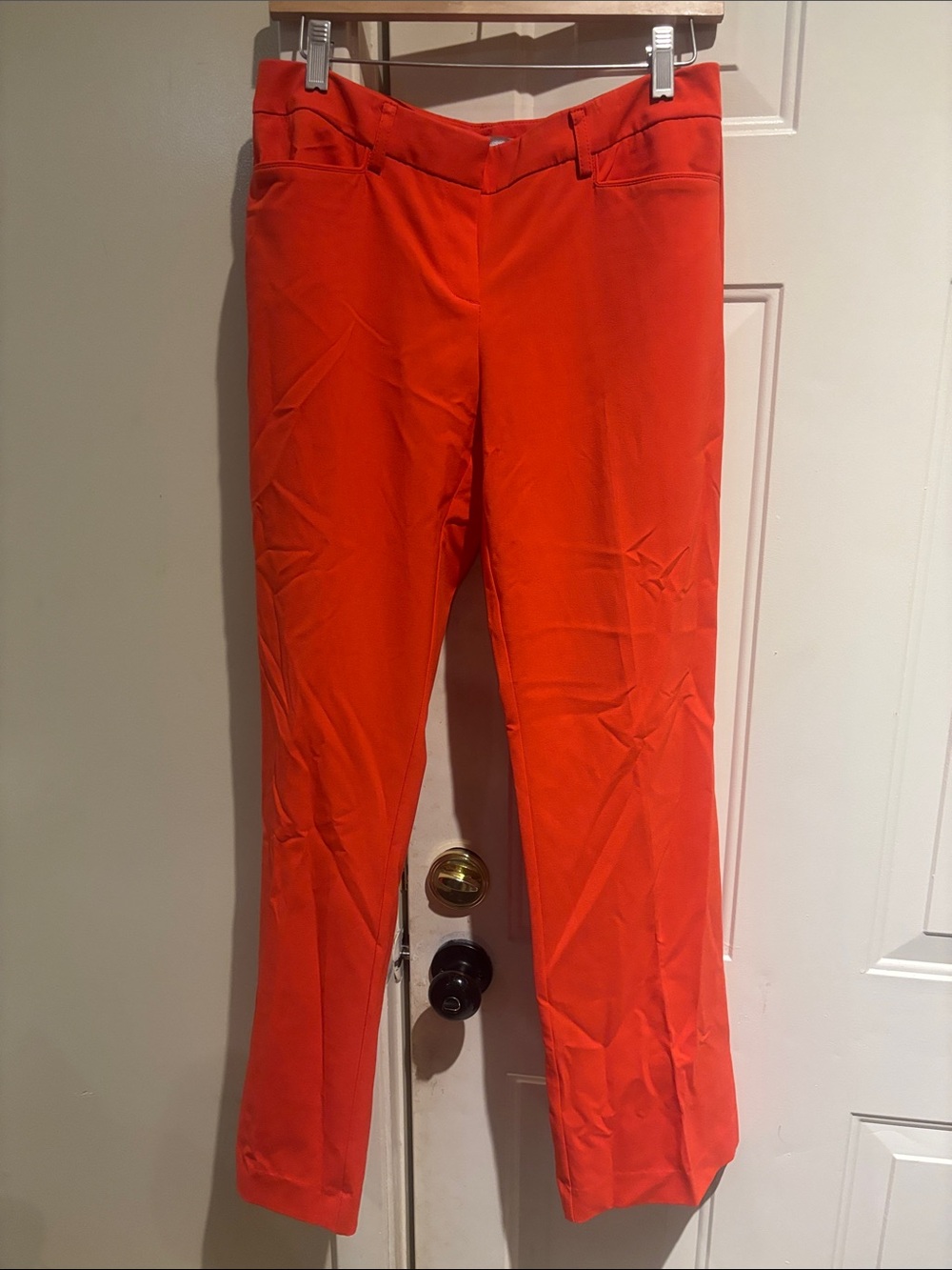 New York & Company Vibrant Orange Straight Leg Pants